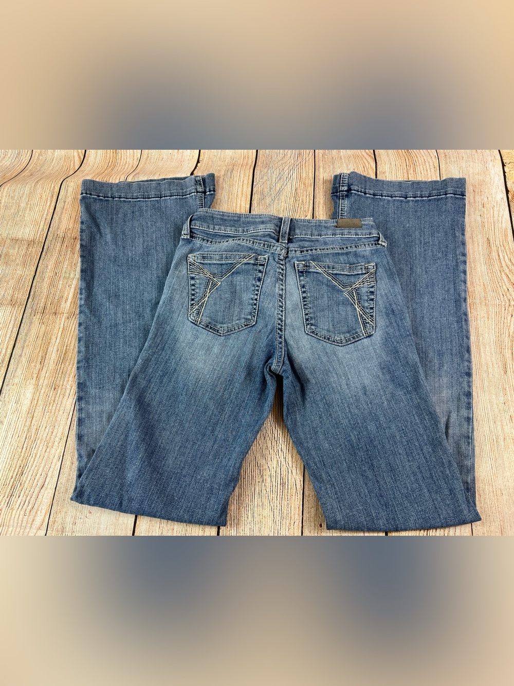 Women’s Ariat Trouser Chelsey Wide Leg Denim Blue Jeans Size 26 Long
